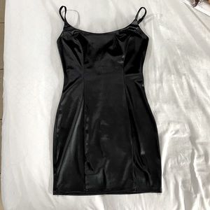 Black satin dress